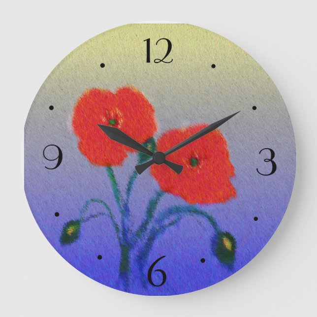 Fleurs de Poppie atmosphériques > Horloge de cuisi (Recto)