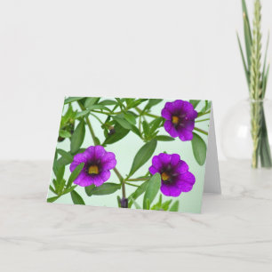 Fleurs de pourpre de carte pour notes