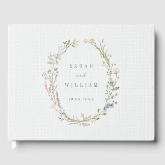 Fleurs de prairie romantiques Mariage Livre d'or