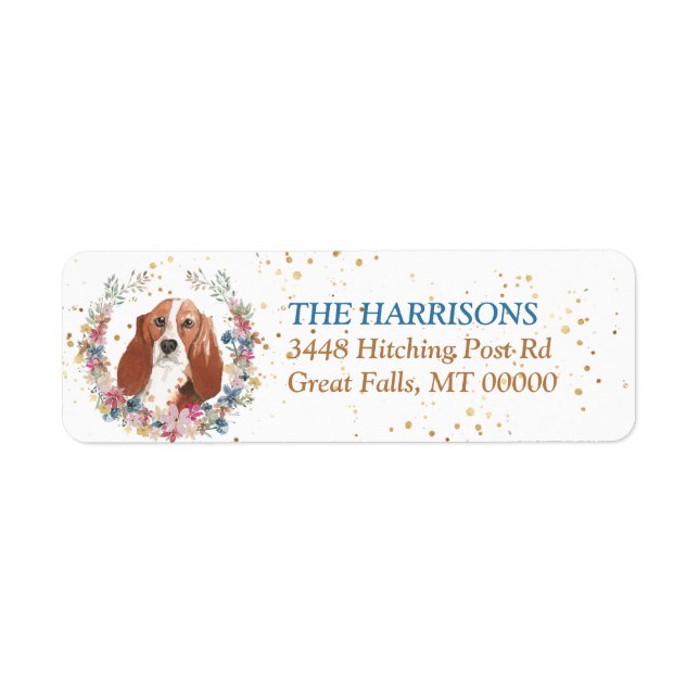 Fleurs de printemps Basset Hound Wreath (Devant)