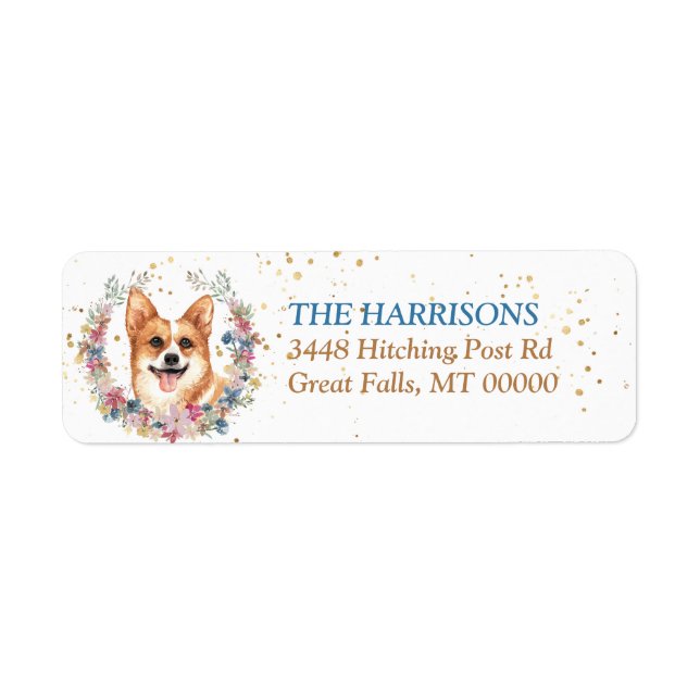 Fleurs de printemps de Chien Corgi Wreath (Devant)