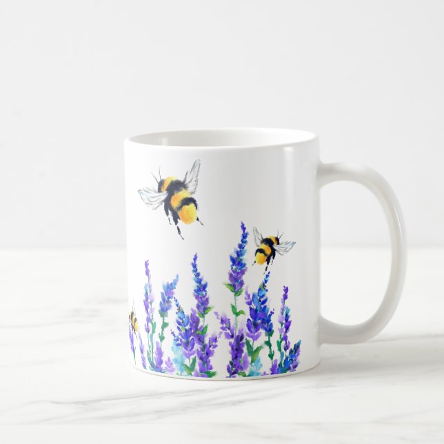 Fleurs de printemps et Mug de café d'abeilles (Droite)
