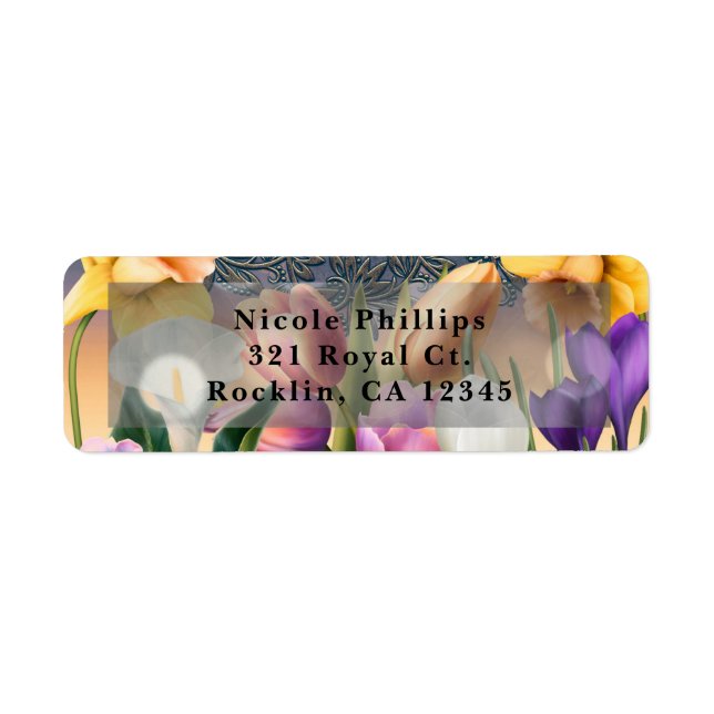 Fleurs de printemps Floral Elegant Chic Blue Invit (Devant)