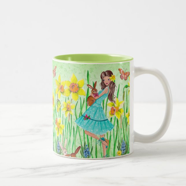 Fleurs de printemps mignonnes Mug (Droit)
