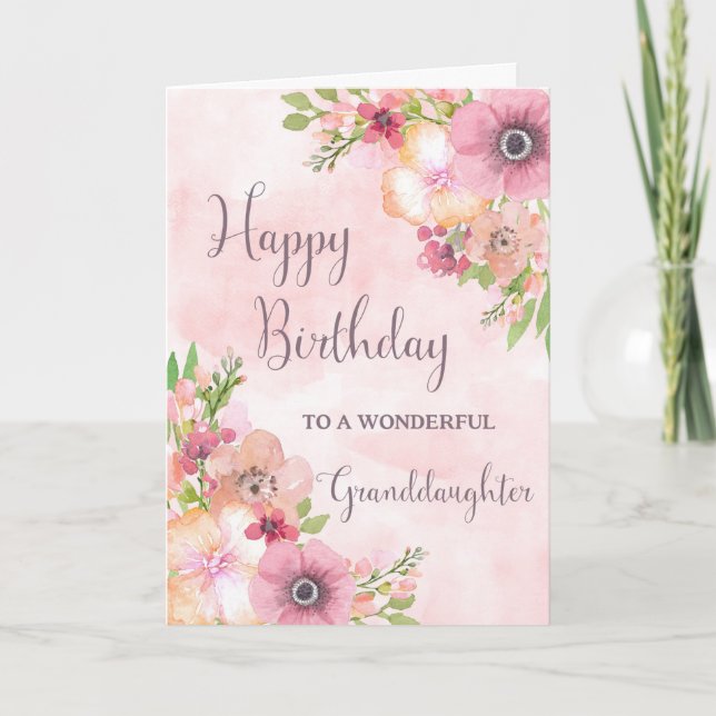 Fleurs de printemps rose Grandgirl Carte d'anniver (Devant)