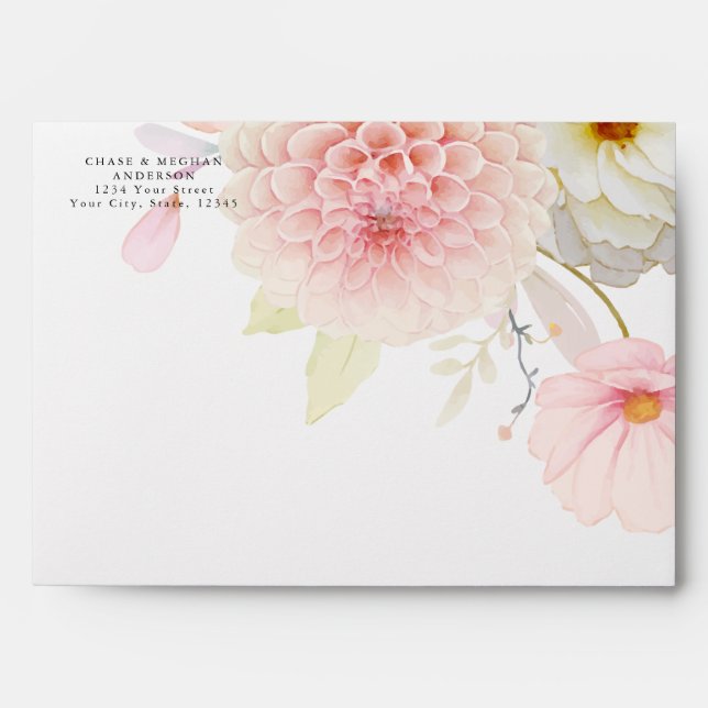 Fleurs de printemps rose pastel Enveloppe Barefoot (Devant)