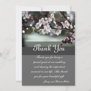 fleurs de prune carte de remerciements