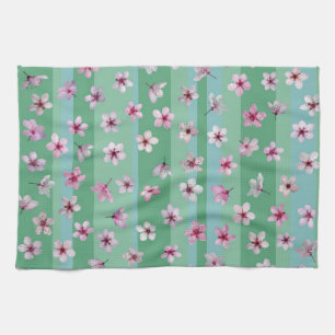 Fleurs de prune rayures serviette
