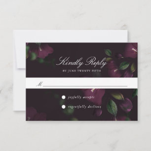 Fleurs de Prunier Foncé Carte RSVP