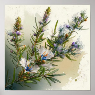 Fleurs de romarin bleu Poster d'impression