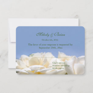fleurs de rose blanches pures rsvp de mariage