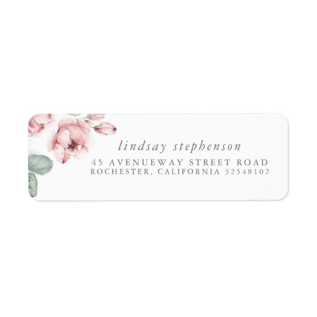 Fleurs de rose poussiéreuse aquarelle élégante (Devant)