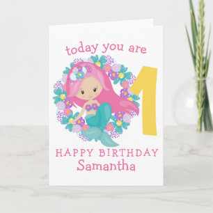 Fleurs de sirène Carte d'anniversaire
