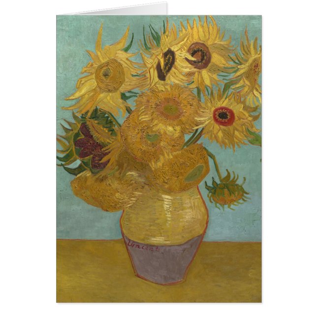 Fleurs de soleil dans un vase (F455) Van Gogh Art (Devant)