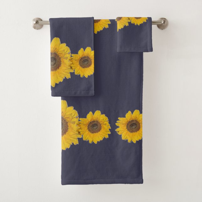 Fleurs de soleil en bleu foncé (En situation)