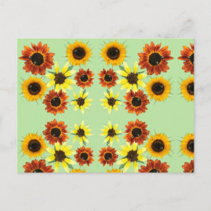 Fleurs de soleil et bourdons sur cartes postales v