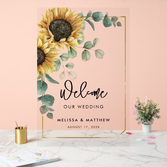 Fleurs de soleil florales Eucalyptus Mariage Bienv (Mariage)