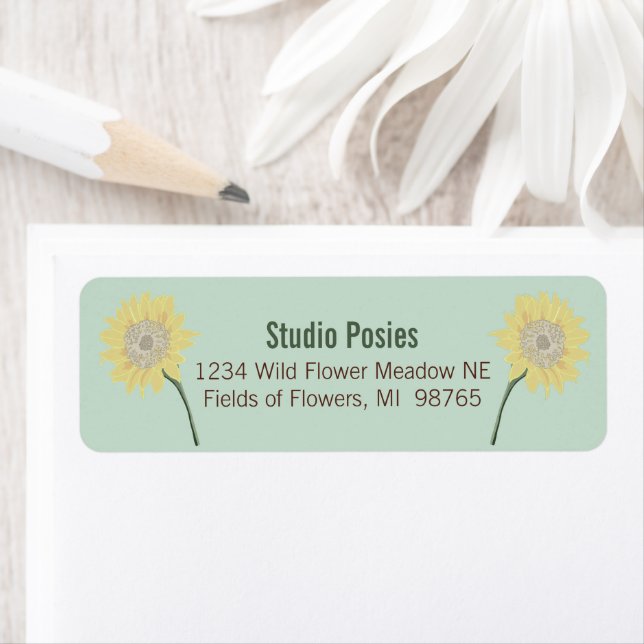 Fleurs de soleil jaunes blanches peintes florales (En situation)