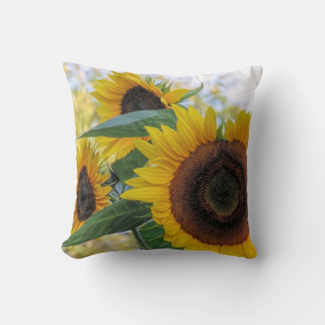 Fleurs de soleil jaunes - coussin (Recto)