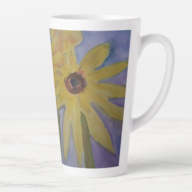 Fleurs de soleil jaunes Latte Mug (Droite)
