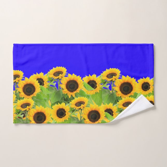Fleurs de soleil - Liberté Ukraine Paix drapeau uk (Serviette à main)