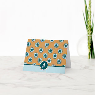 Fleurs de soleil monogrammes Floral bleu