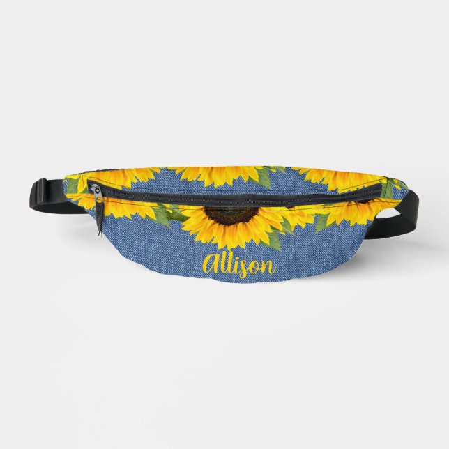 Fleurs de soleil personnalisées sur Denim Imprimer (Recto)