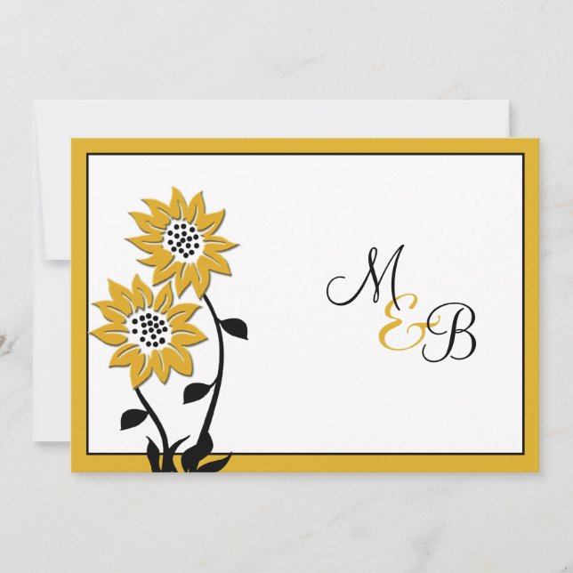 Fleurs de soleil simples Faire-part de mariage mon (Devant)