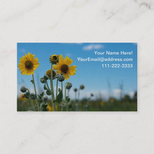 Fleurs de soleil sur Blue Sky Carte de visite. (2  (Devant)