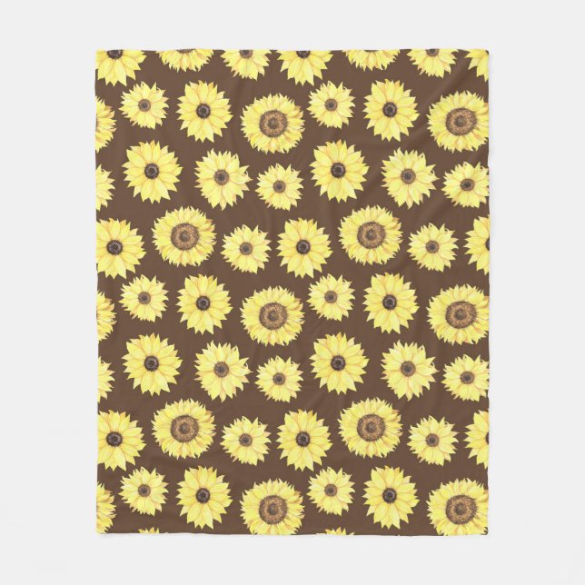Fleurs de soleil sur couverture en polaire Arrière (Devant)