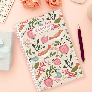 Fleurs de style vintage personnalisées avec oiseau