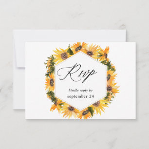 Fleurs de tournesol d'automne avec RSVP de repas