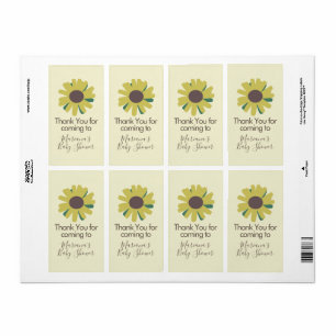 Fleurs de tournesol de baby shower simple verdure 