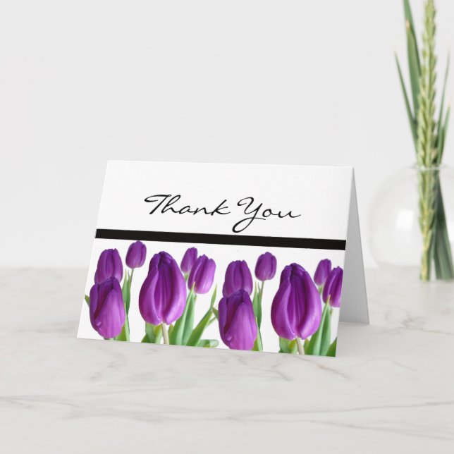 Fleurs de tulipe violettes cartes de remerciement (Devant)
