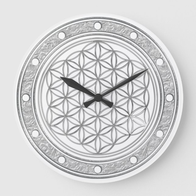 FLEURS DE VIE - argent - horloge sonneries de visa (Recto)
