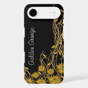Fleurs de vigne grunge jaune doré personnalisées