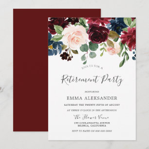 Fleurs de vin rouge Bourgogne Invitation de la Ret