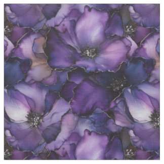 Fleurs d'encre violet tissu