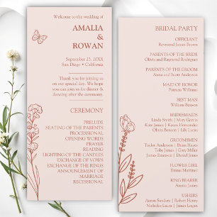 Fleurs des prés Programme de mariage des Roses bru