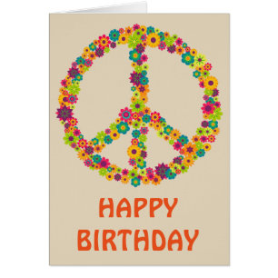 Fleurs des signes de paix hippie