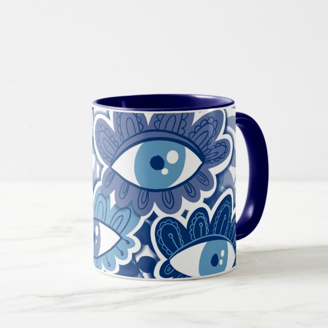 Fleurs des yeux Bonne chance Mug (Devant droit)