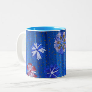 Fleurs Dessin Noir 325 ml Mug à deux tons