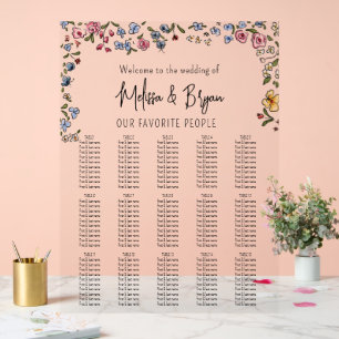 Fleurs dessinées à la main colorées Mariage