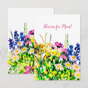 Fleurs d'été sauvages Bonne carte d'anniversaire