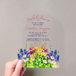 Fleurs d'été sauvages, invitation nuptiale
