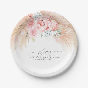 Fleurs d'herbe des Pampas Assiettes en papier trop