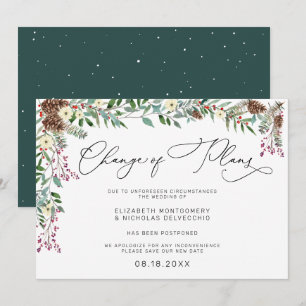 Fleurs d'hiver Faire-part de mariage reporté