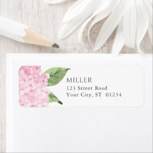 Fleurs d'hortensia roses Adresse personnalisée