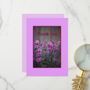 Fleurs Dianthus Roses Rustiques Carte de remerciem