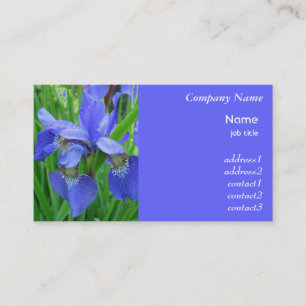 fleurs d'iris bleues carte de visite